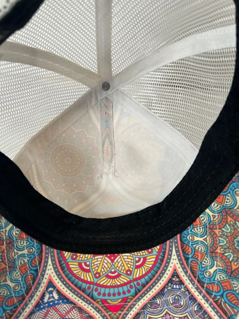 Ariat Multicolor Mandala Mesh Cap with Cream Back /women’s trucker hat - Picture 12 of 14